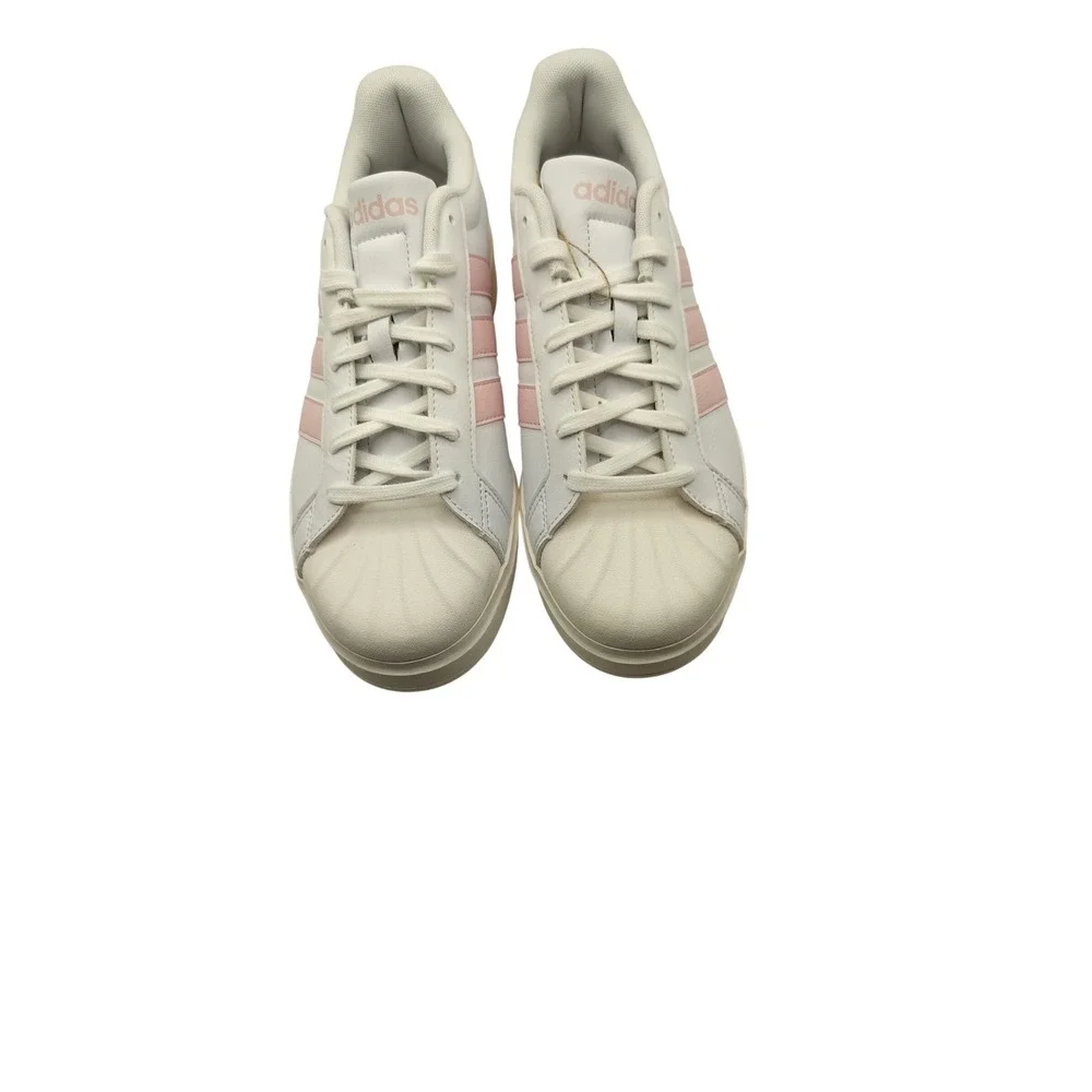 Adidas Street Talk Bold Women Sneakers Size 10 White Pink‎ Leather Shell Toe NIB